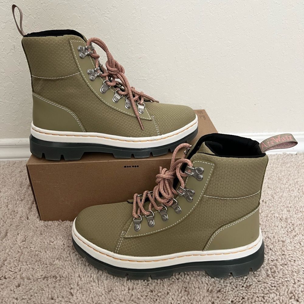 Women’s Olive Lace-Up Ankle Boots